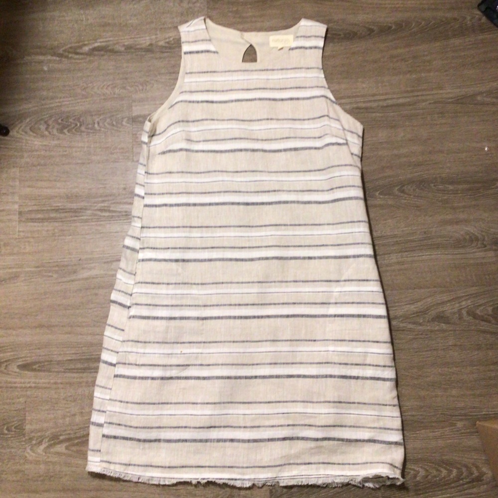 Naturals By O&J 100% Linen Dress Size 1 (10/12) Classic Coastal Quiet Luxury‌